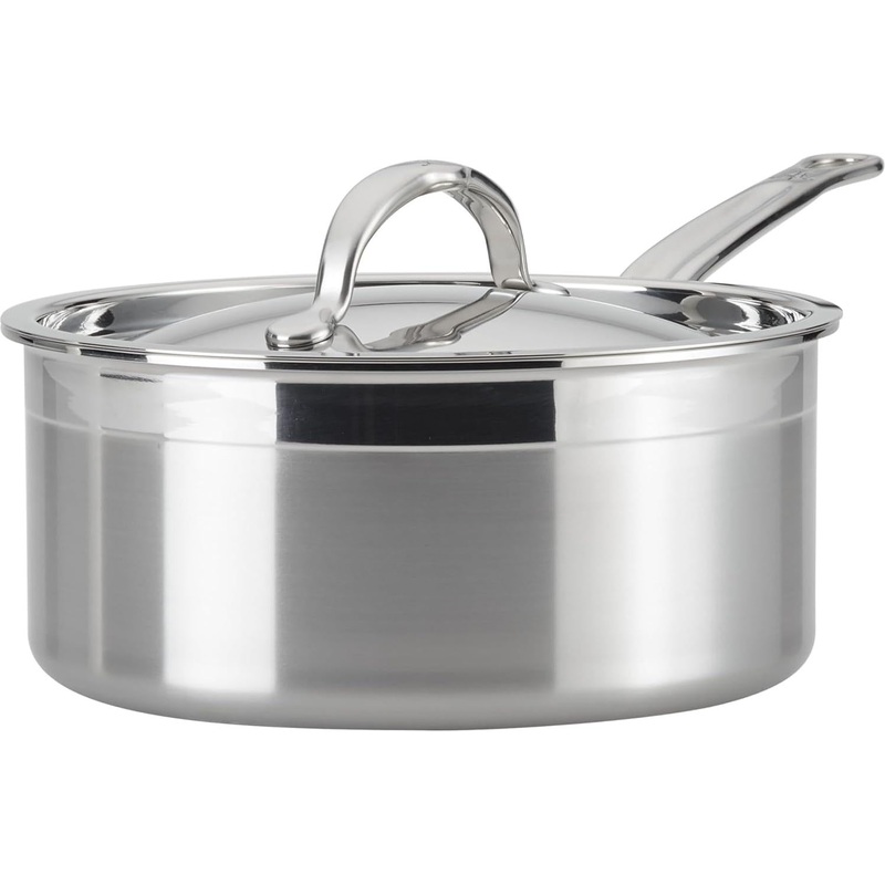 Hestan - 3 Qt ProBond Professional Clad Stainless Steel Covered Sauce Pan - 31782