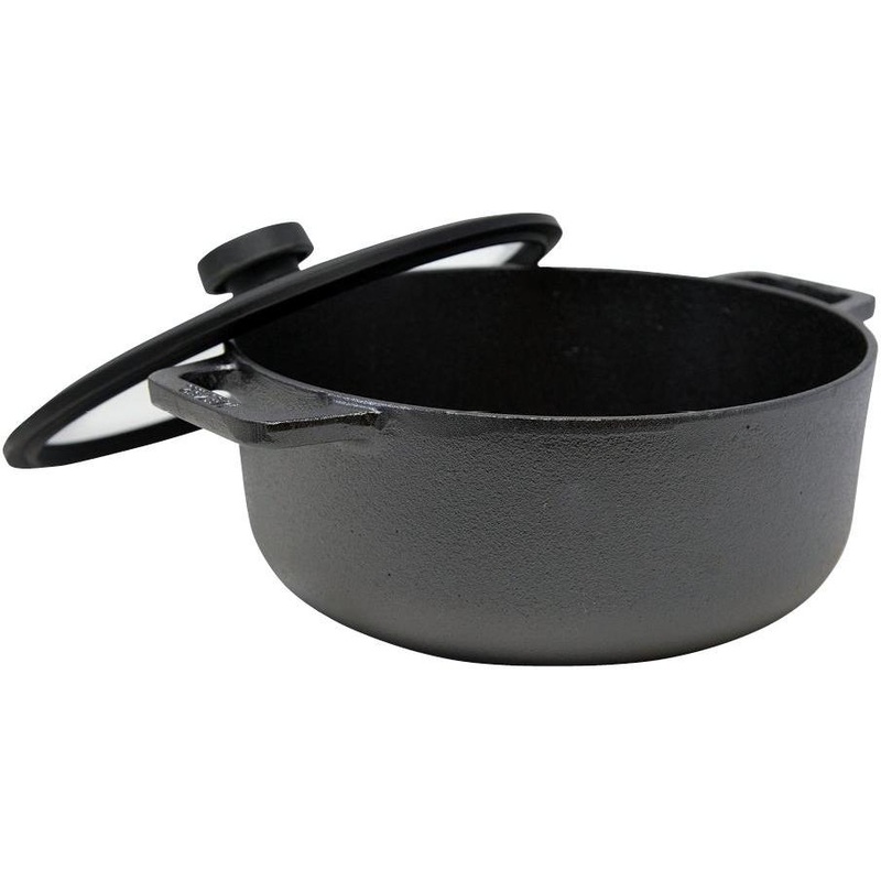 Meyer - 24 cm Black Cast Iron Sauteuse With Glass Lid - 48497