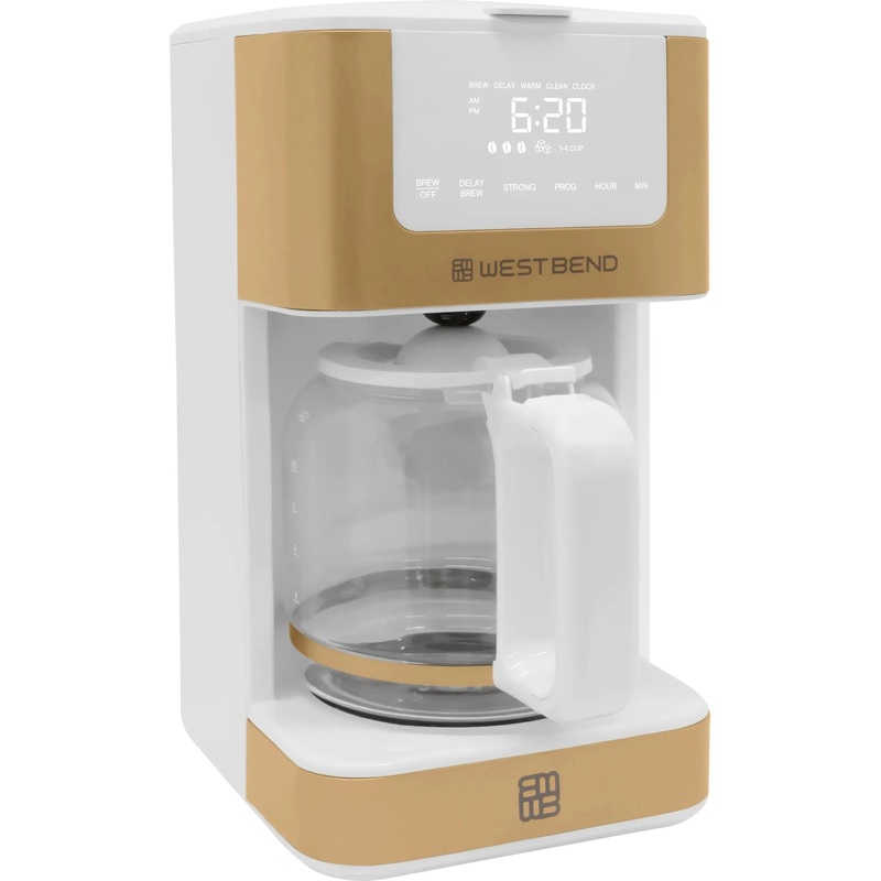 West Bend - 12-Cup White-Gold Hot & Iced Coffee Maker - CMWB12WG13