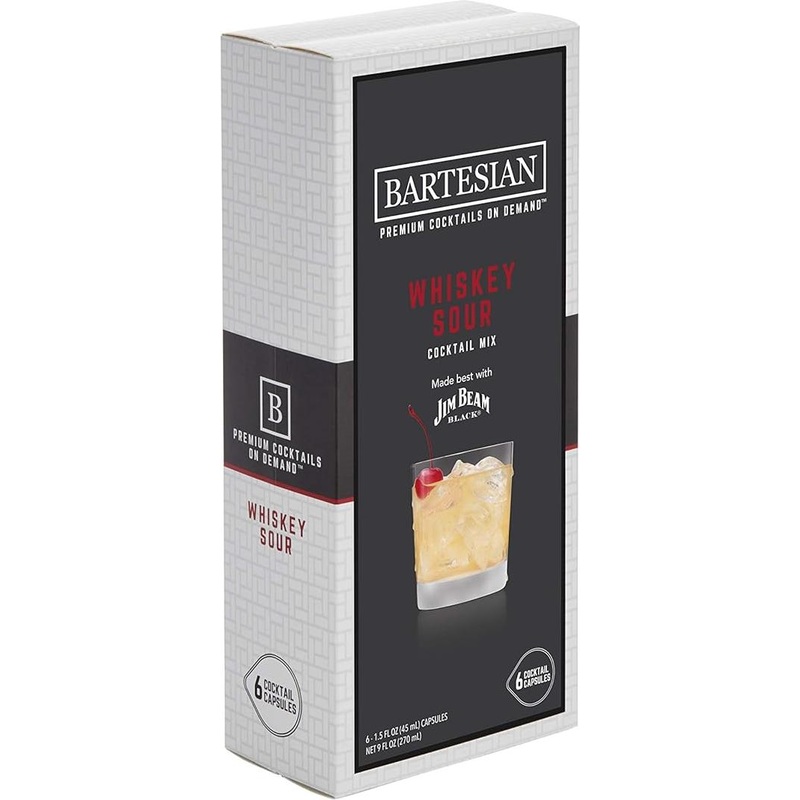 Bartesian - Whiskey Sour Cocktail Mixer Capsules, Pack of 6 - 55353