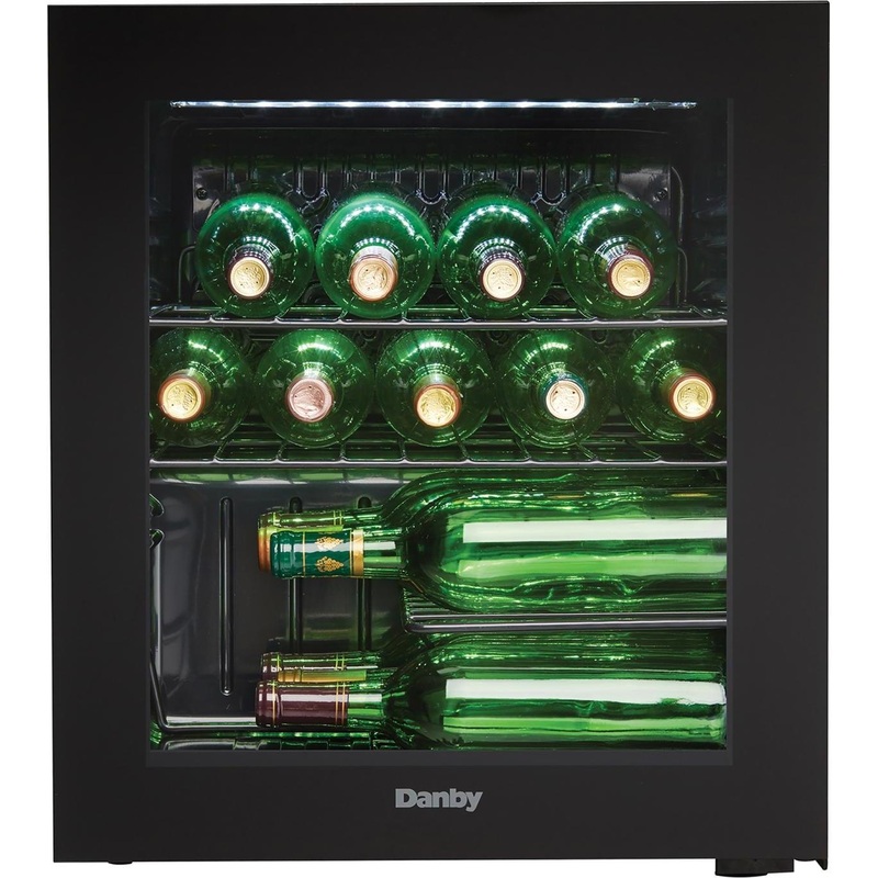 Danby - 16 Bottle Free-Standing Wine Cooler In Black - DWC018A1BDB