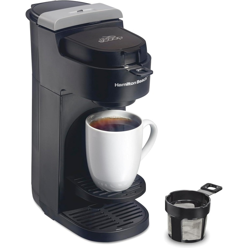 Hamilton Beach - 12.6" Black The Scoop Single-Serve Coffee Maker - 47620C