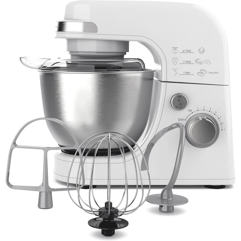 Hamilton Beach - 4 Qt White Electric Stand Mixer with 7 Speeds - 63388
