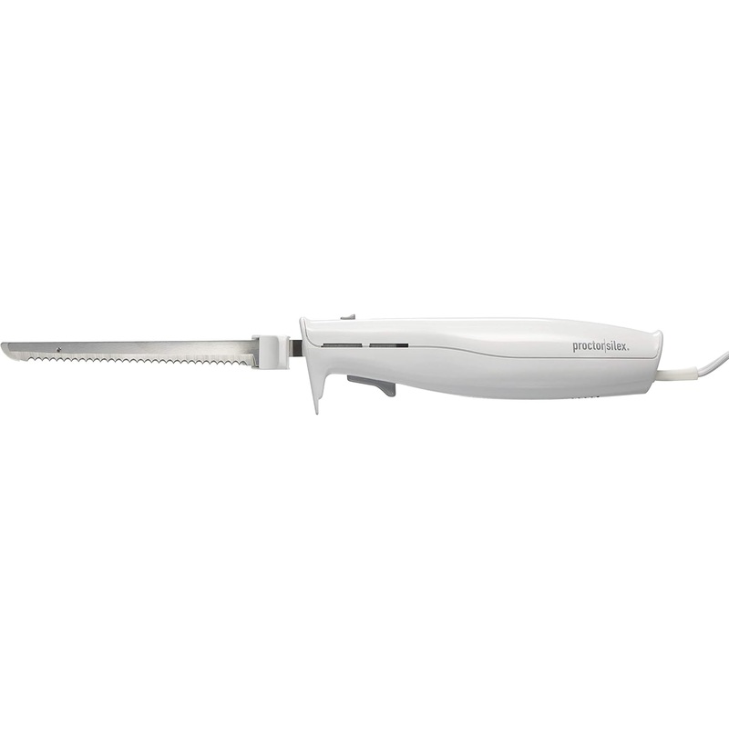 Proctor Silex Commercial - 17.1" White Easy Slice Electric Knife With Stainless Steel Reciprocating Blades - 74311PS