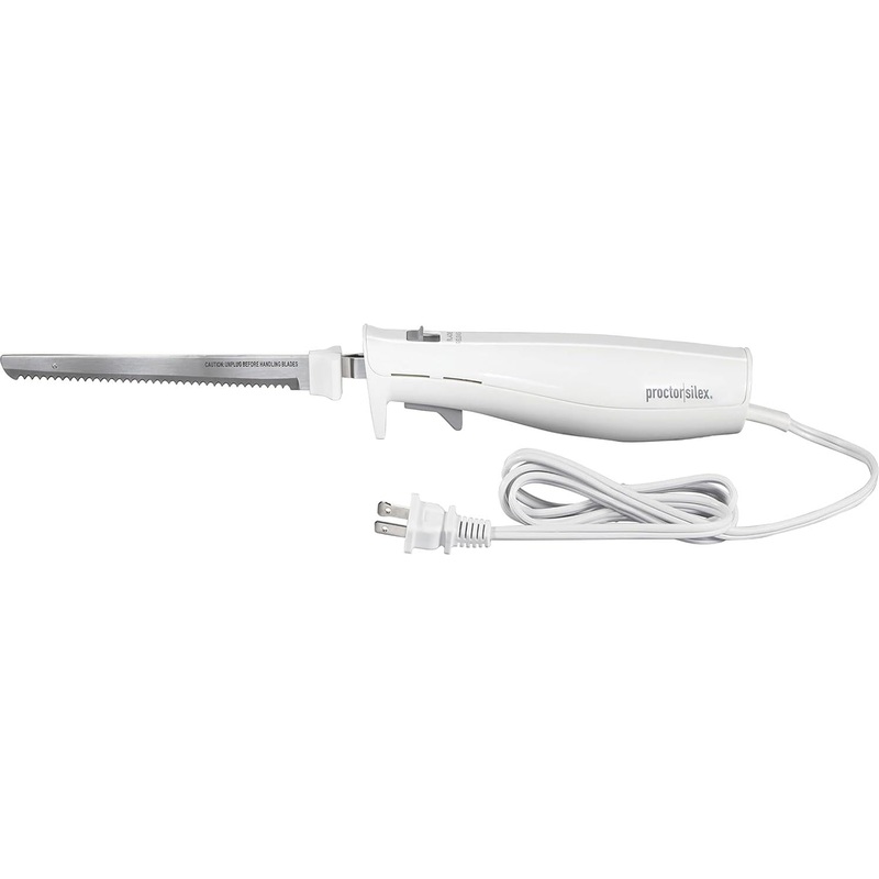 Proctor Silex Commercial - 19" White Electric Knife With Stainless Steel Reciprocating Blades - 74312
