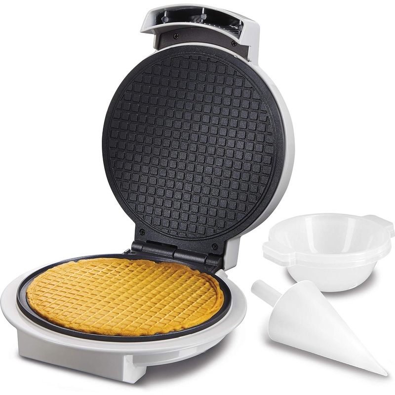 Proctor Silex Commercial - 7.5" White Cone and Ice Cream Bowl Waffle Maker with Browning Control - 26410