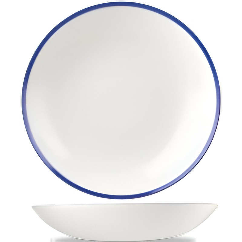 Churchill - 12" Super Vitrified Retro Blue Large Coupe Bowl, Pack of 6 - WHBBPLC21