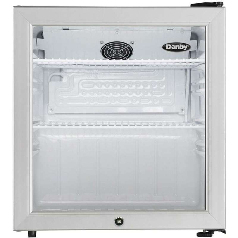 Danby - 1.6 cu.ft. Compact Platinum Glass Door Fridge - DAG016A2BDB