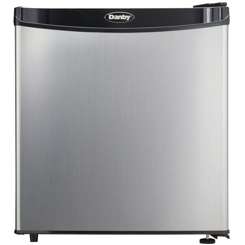 Danby - 1.6 cu.ft. Stainless Steel Door Black Cabinet Compact Fridge - DAR016A1BSLDB