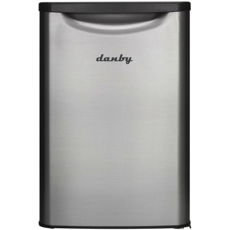 Danby - 2.6 cu.ft. Contemporary Classic Stainless Steel & Black Compact Fridge - DAR026A2BSLDB