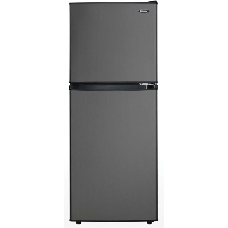 Danby - 4.7 cu.ft. 2-Door Black Stainless Steel Compact Fridge - DCR047A1BBSL
