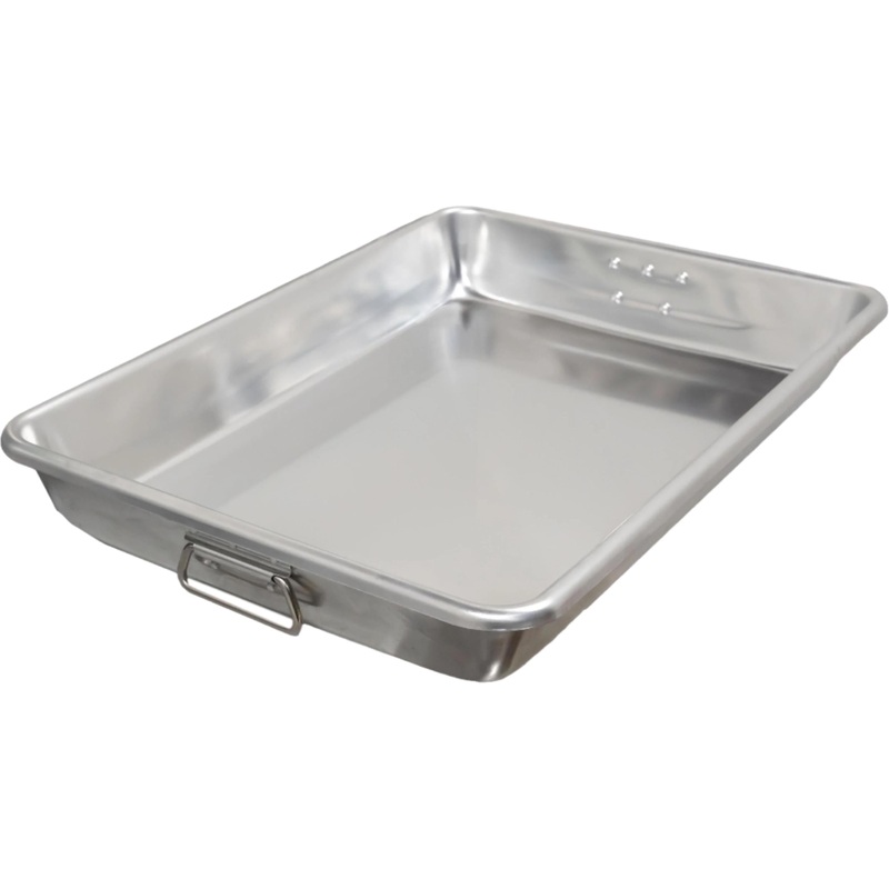 Omcan - 18" x 26" x 3.5" 12-Gauge Heavy-duty Aluminum Baking/Roasting Pan with Handles, Pack of 2 - 81209