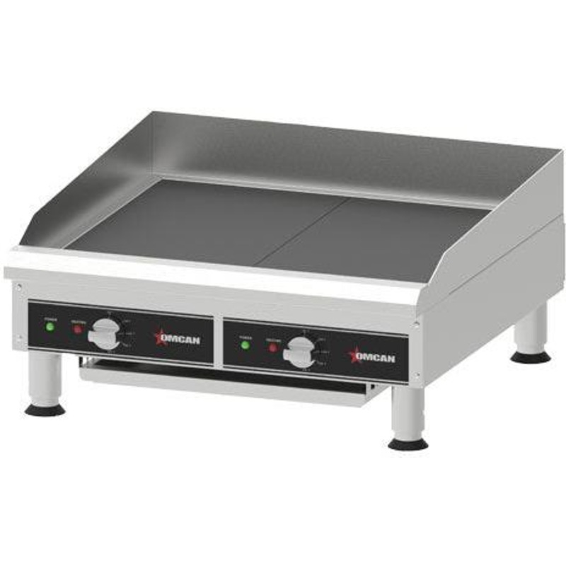 Omcan - 24" 3.6kW Electric Charbroiler With Grill and Griddle Plate - 46886