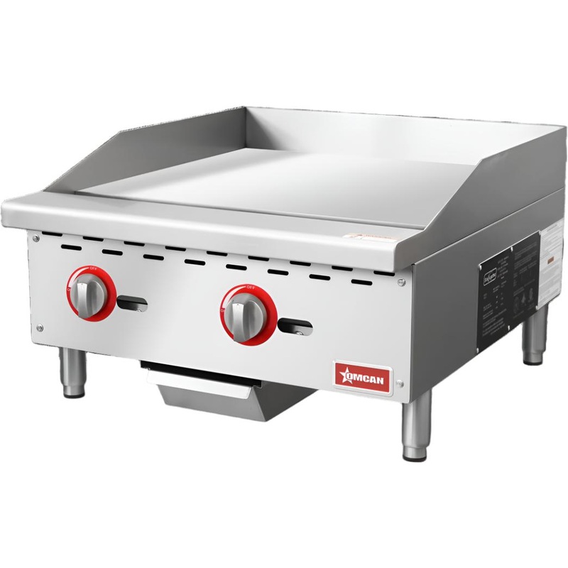 Omcan - 24" Griddle Natural Gas / Propane with 2 Burners and Manual Control - 47374