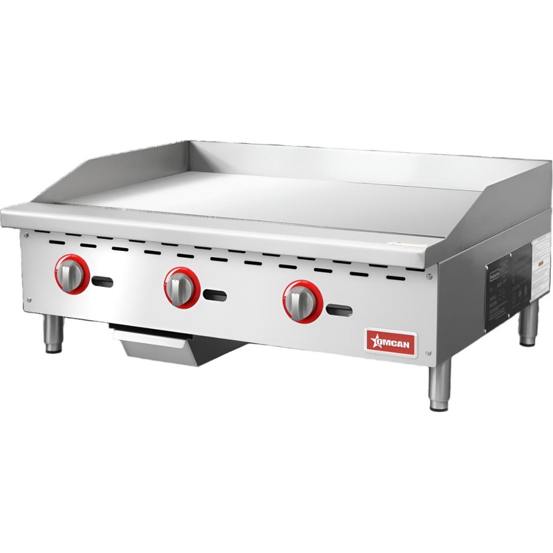 Omcan - 36" Griddle Natural Gas / Propane with 3 Burners and Manual Control - 47375