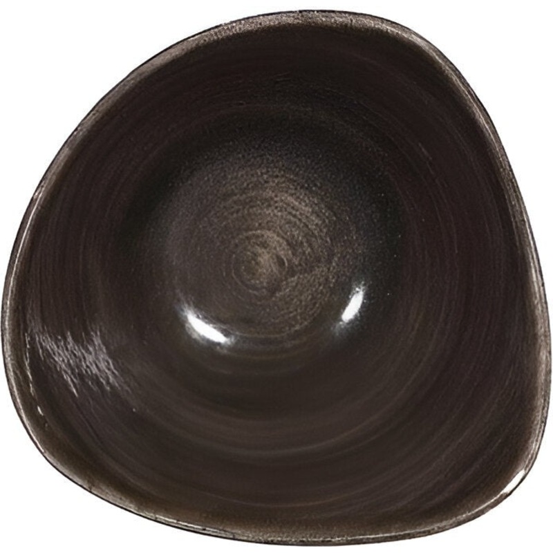 Churchill - 6" Super Vitrified Stonecast Patina Iron Black Triangle Bowl, Pack of 12 - PAIBTRB61
