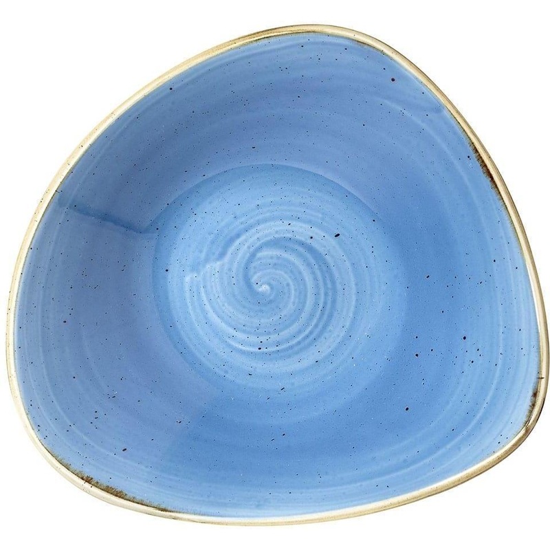 Churchill - 7.25" Super Vitrified Stonecast Cornflower Blue Triangle Bowl, Pack of 12 - SCFSTRB71