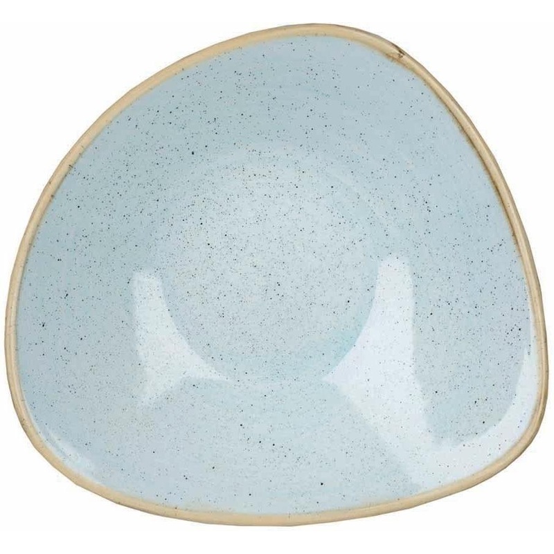 Churchill - 7.25" Super Vitrified Stonecast Duck Egg Blue Triangle Bowl, Pack of 12 - SDESTRB71