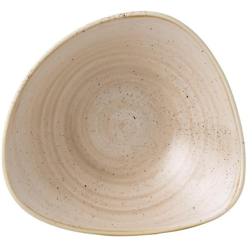 Churchill - 9.25" Super Vitrified Stonecast Nutmeg Cream Triangle Bowl, Pack of 12 - SNMSTRB91