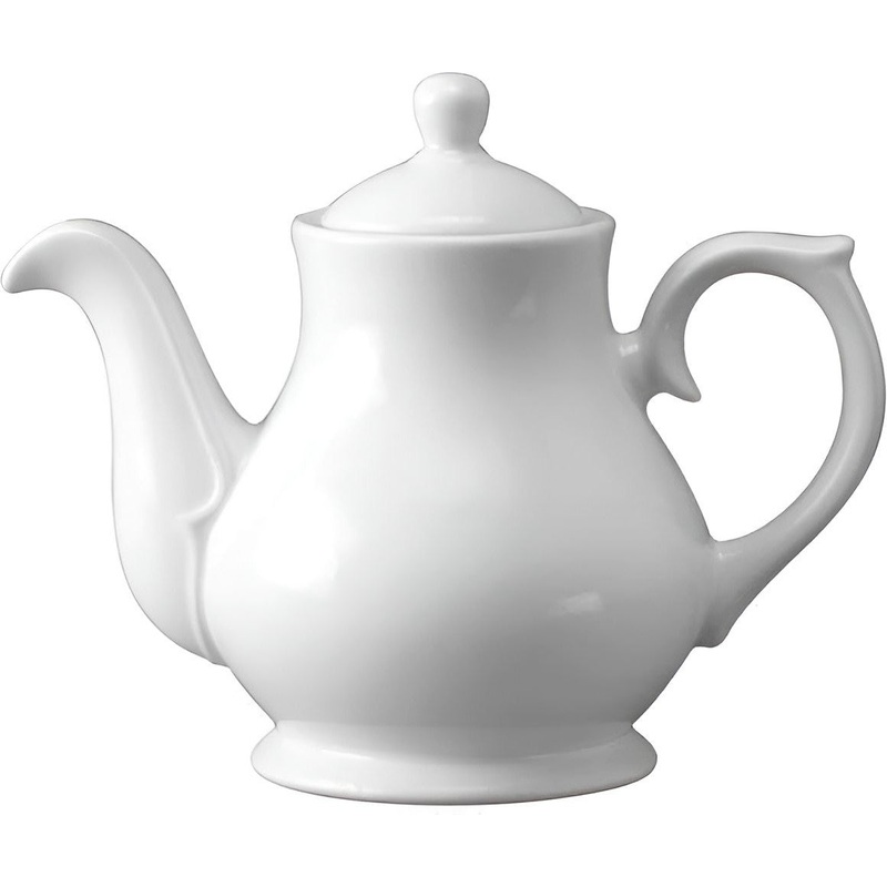 Churchill - Holloware 5.7" Super Vitrified White Sandringham Tea/Coffee Pot, Pack of 4 - WHPS151
