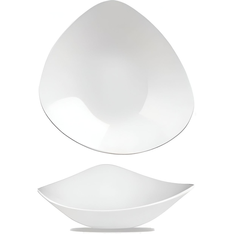 Churchill - Super Vitrified 7.25" Lotus Triangle Bowl, Pack of 12 - WHTRB71
