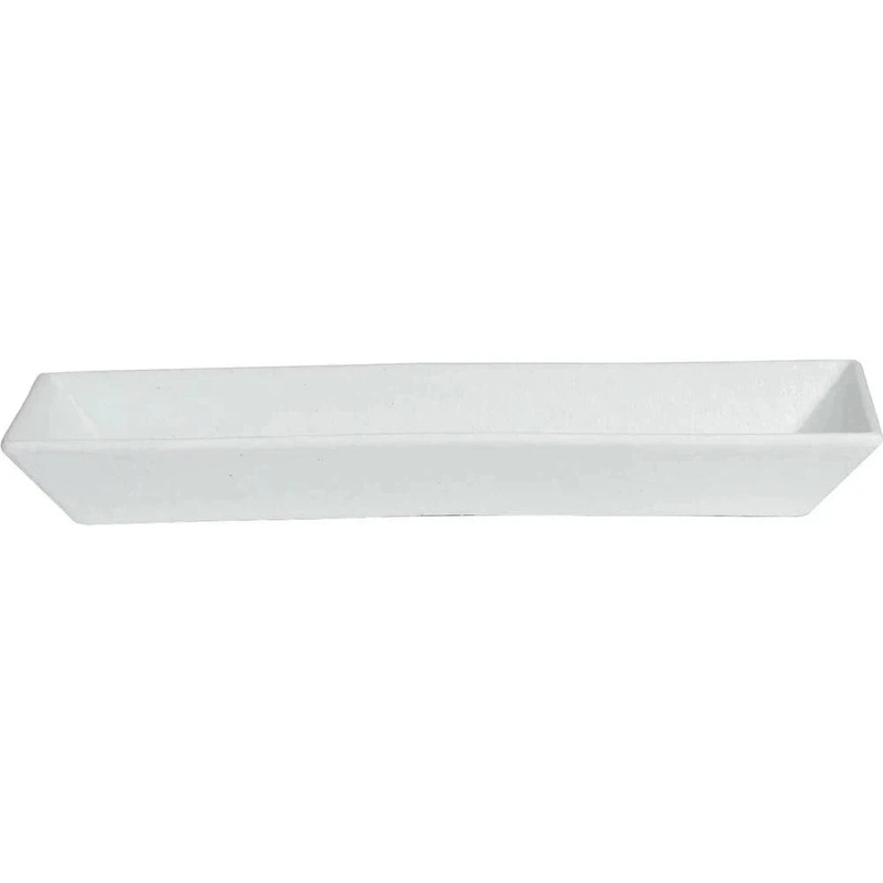 Bugambilia - Classic 101.4 Oz Medium White Deep Rectangular Platter With Elegantly Textured - BUD13WW