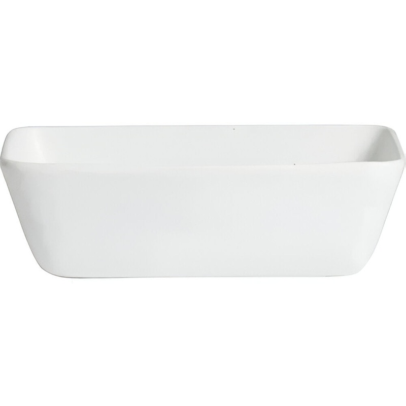 Bugambilia - Classic 104.8 Oz White Rectangular Salad Bar Bowl With Elegantly Textured - IU103WW