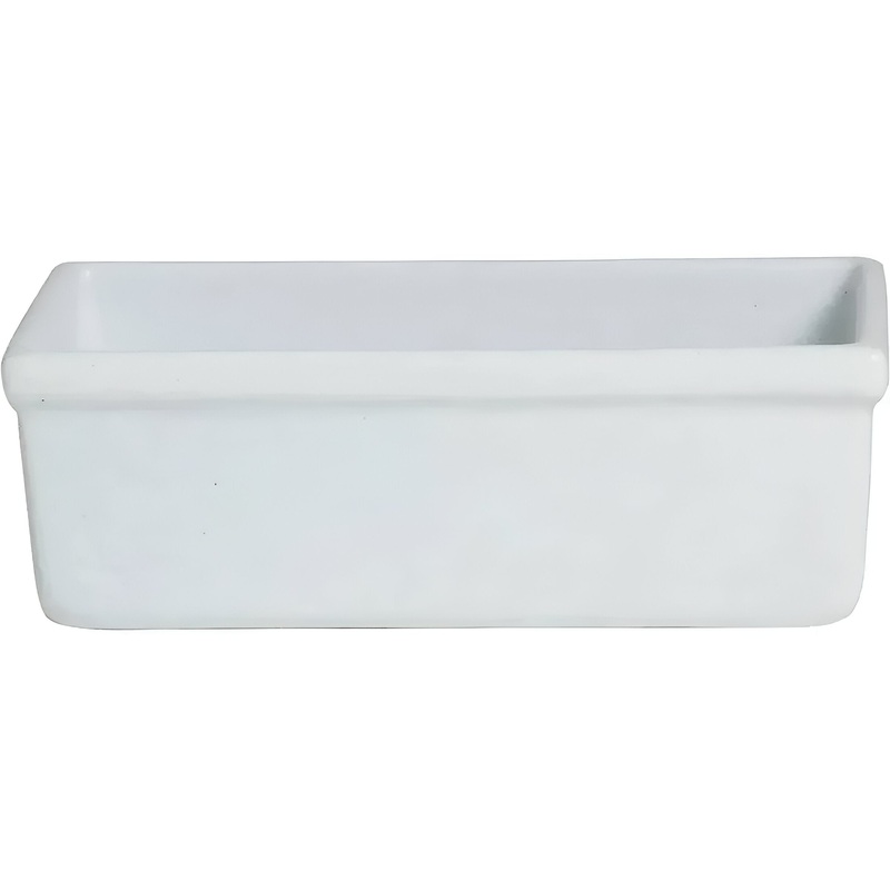 Bugambilia - Classic 236.71 Oz White Rectangular Salad Bar Bowl With Elegantly Textured - IU014WW