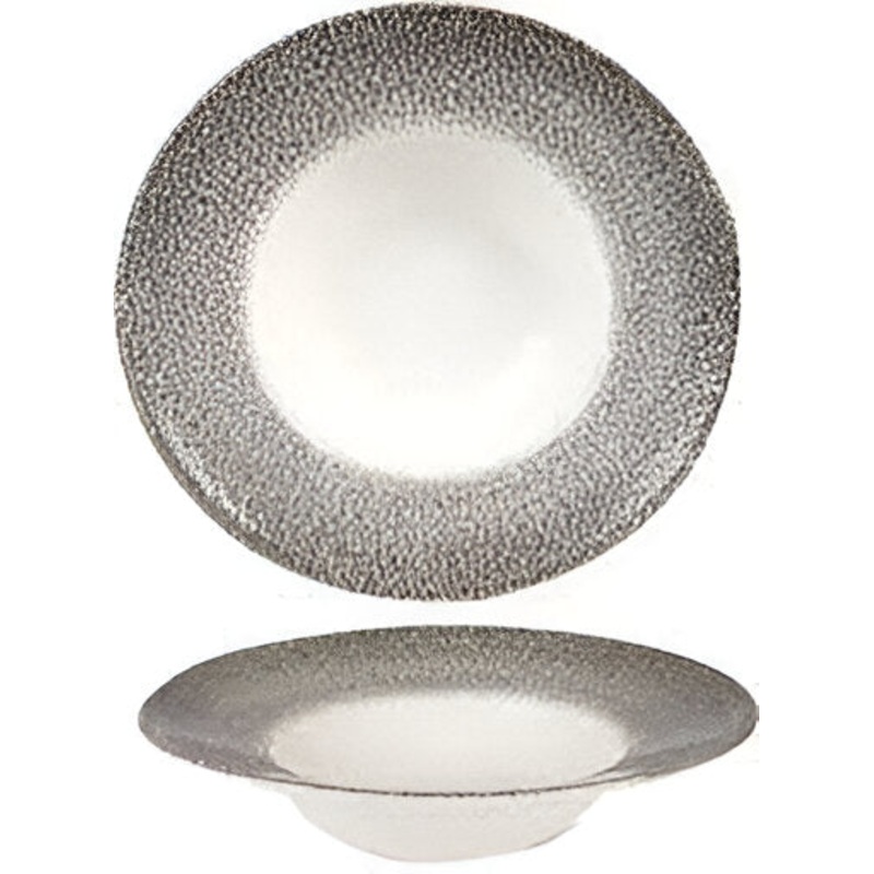 Churchill - Super Vitrified 11" Studio Prints Raku Quartz Black Wide Rim Bowl, Pack of 12 - RKBQVWBL1