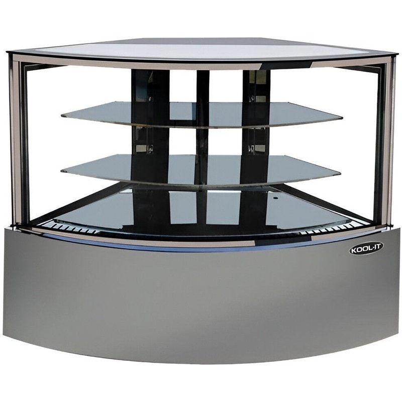Kool-It - 60" Stainless Steel Corner Glass Refrigerated  Display Case - KBF-60C