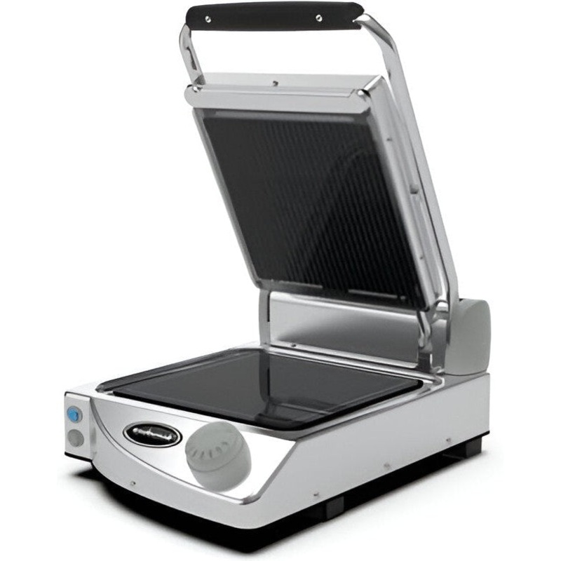 Spidocook - Black Single Ribbed Transparent Glass Ceramic Plates Professional Contact Grill - SAP010R