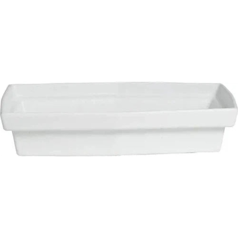 Bugambilia - Classic 1.1 Qt Small White Rectangular Platter With Elegantly Textured - PUD02WW