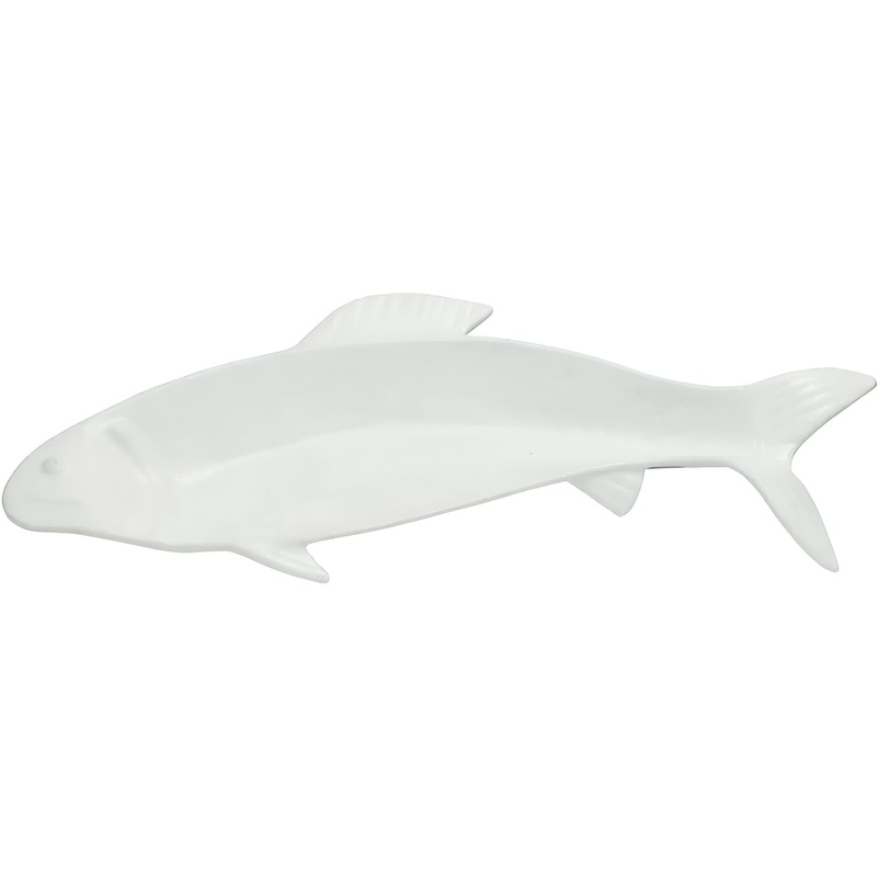 Bugambilia - Classic 1.6 Oz XX-Large White Fish Platter With Elegantly Textured - PHT07WW