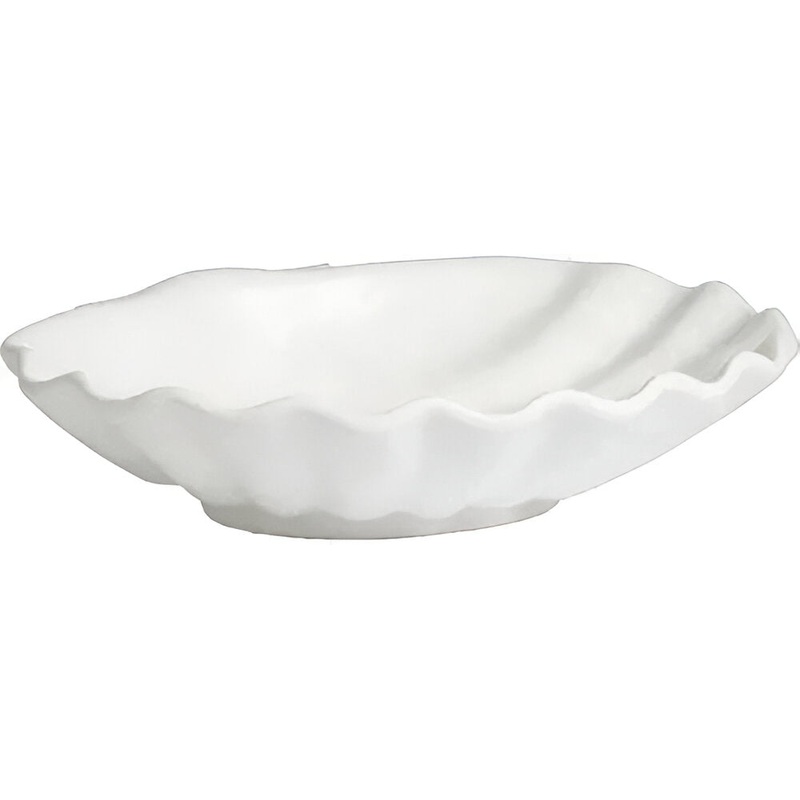 Bugambilia - Classic 118.4 Oz Large White Shell Shell Plate With Elegantly Textured - SC174WW