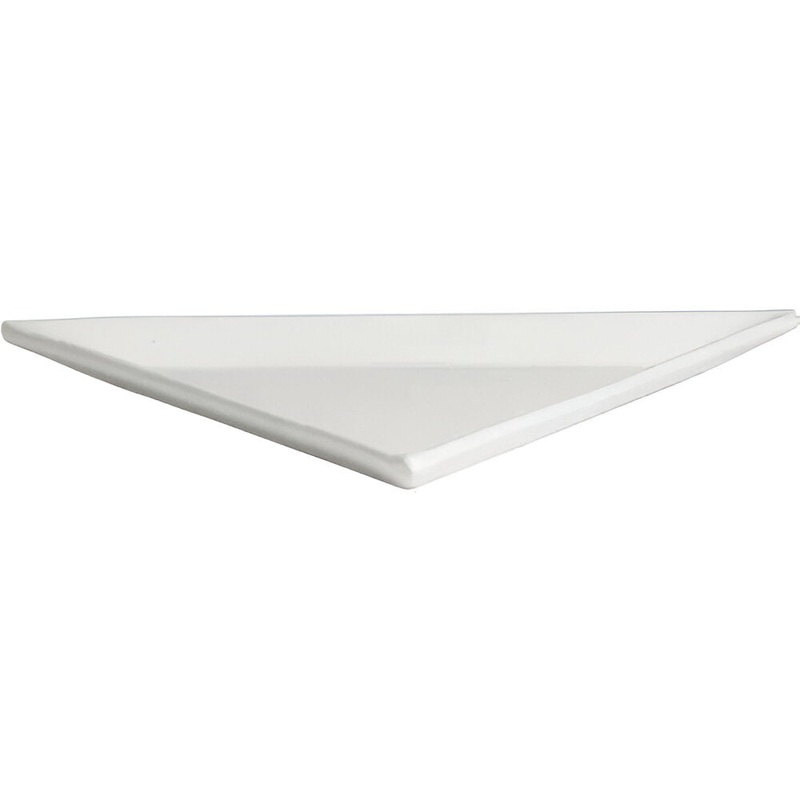 Bugambilia - Classic 12.5" Medium White Triangular Platter With Elegantly Textured - PT003WW