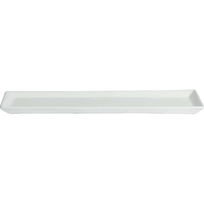 Bugambilia - Classic 13.5 Oz Small White Rectangular Gourmet Platter With Elegantly Textured - PU001WW
