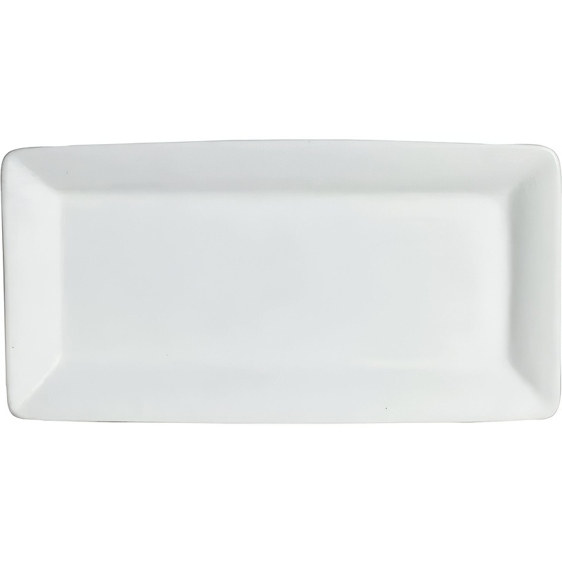 Bugambilia - Classic 21" White Rectangular Platter With Elegantly Textured - PU044WW