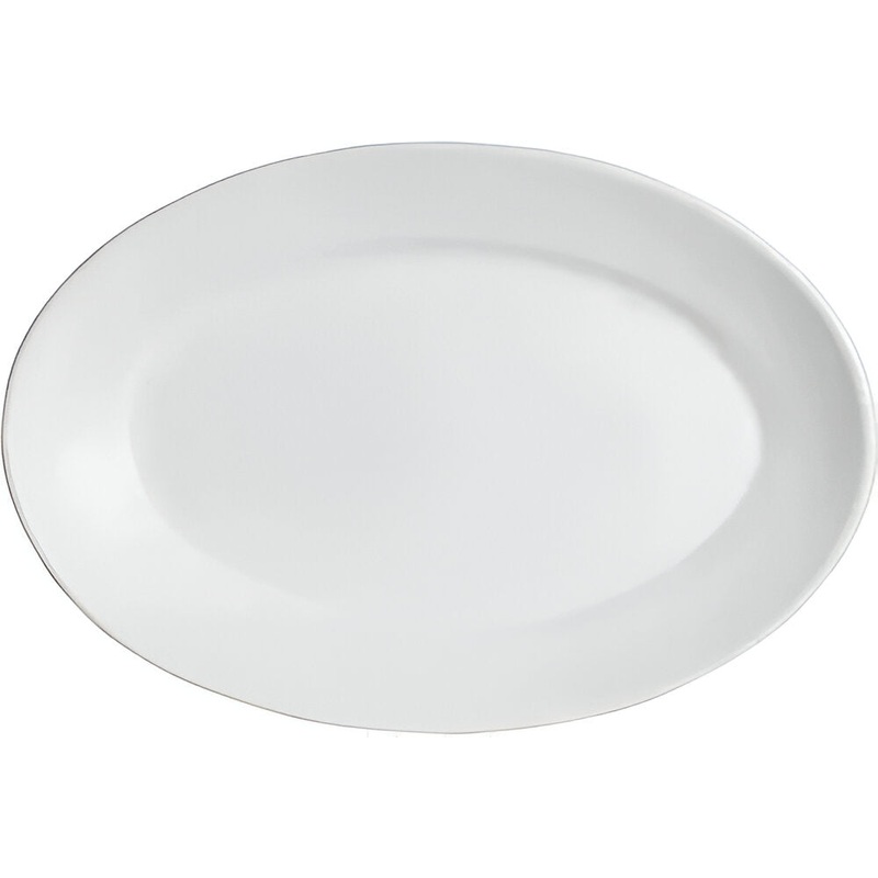 Bugambilia - Classic 25.3 Oz Small White Oval Platter With Elegantly Textured - PO002WW