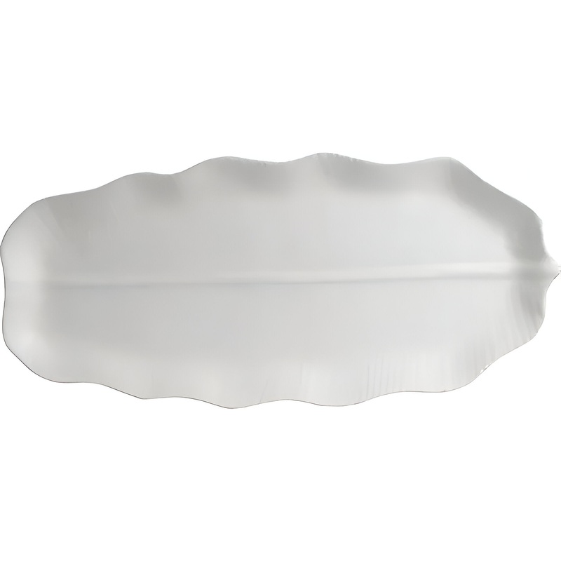 Bugambilia - Classic 37.6" X-Large White Palm Platter With Elegantly Textured - PHP06WW