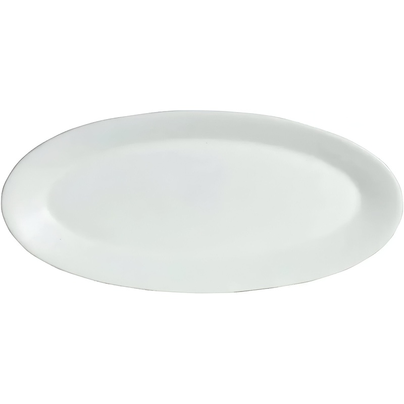 Bugambilia - Classic 67.6 Oz Medium White Oval Wide Oval Platter With Elegantly Textured - PO023WW