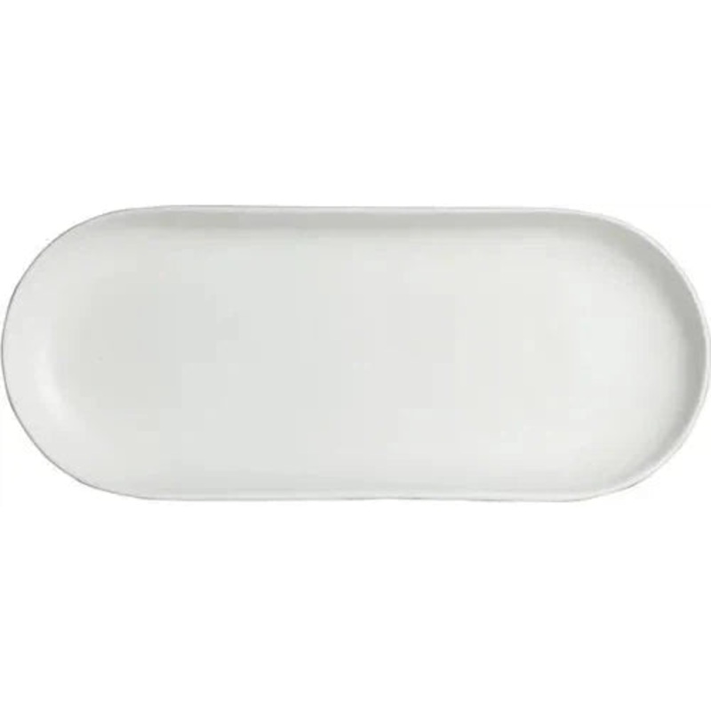 Bugambilia - Classic 84.5 Oz White Oval Platter With Elegantly Textured - PO303WW