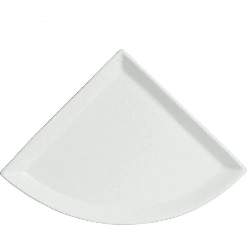 Bugambilia - Mod 11.4" X-Small White Quarter Moon Platter With Glossy Smooth Finish - PM401-MOD-WW