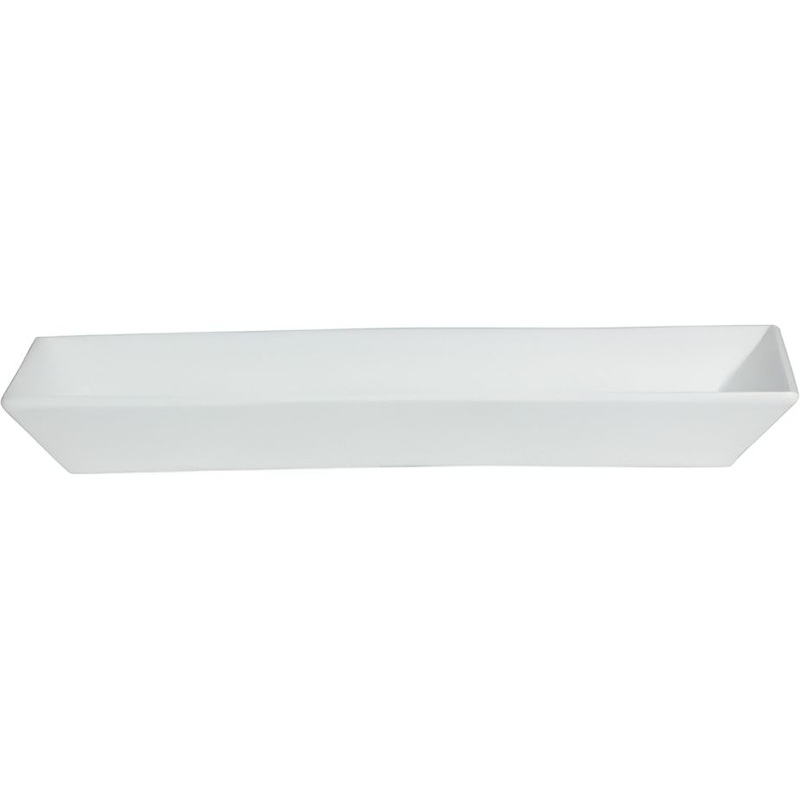 Bugambilia - Mod 20.2 Oz Medium White Rectangular Gourmet Platter With Glossy Smooth Finish - PU002-MOD-WW
