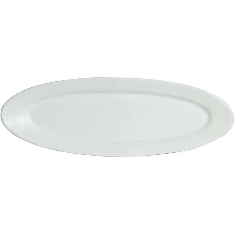 Bugambilia - Mod 35.2 Oz White Oval Single Fish Oval Platter With Glossy Smooth Finish - PO013-MOD-WW