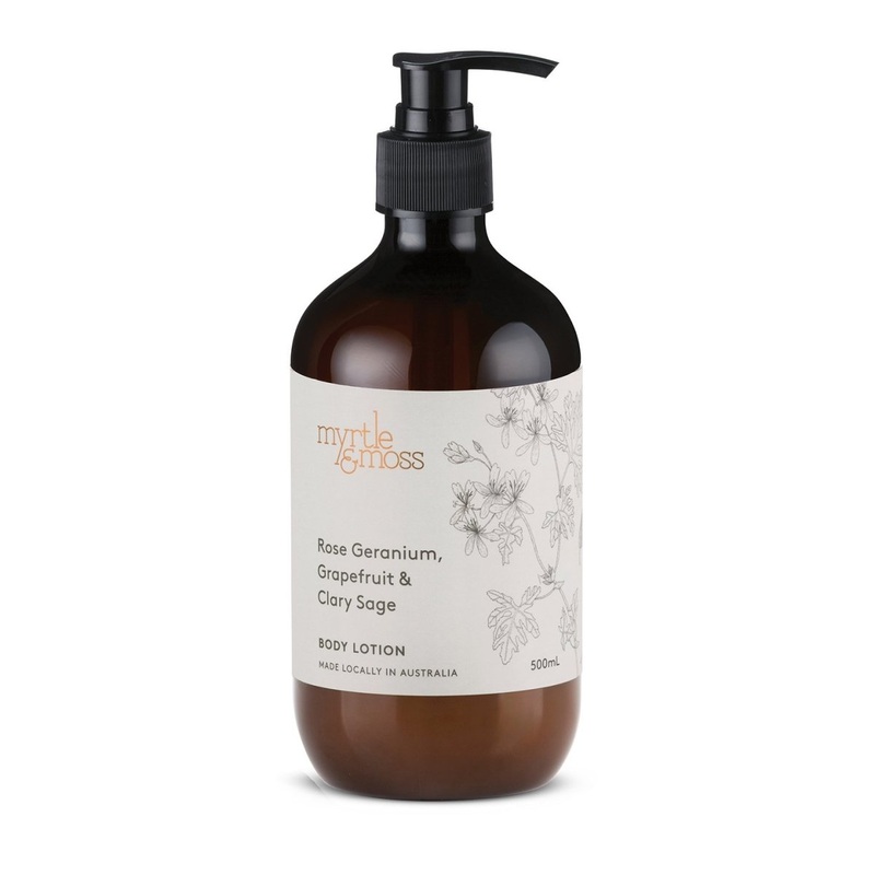 Myrtle and Moss Rose Geranium, Grapefruit & Clary Sage Body Lotion 500ml