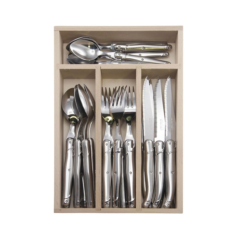 Laguiole Andre Verdier Debutant 24 Piece Cutlery Set Stainless Steel