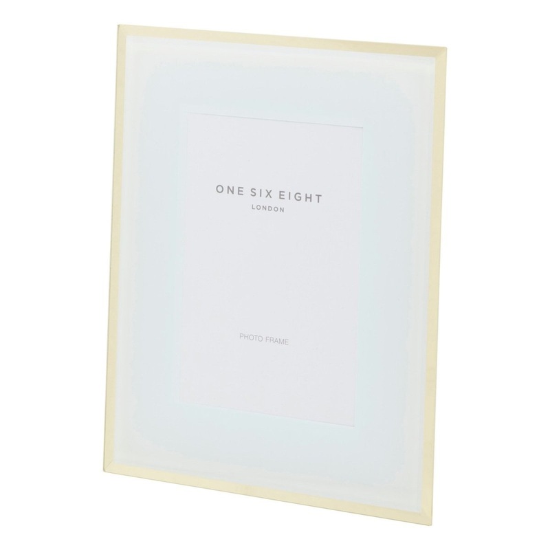 One Six Eight London Glass Photo Frame White and Gold 15cm x 10cm