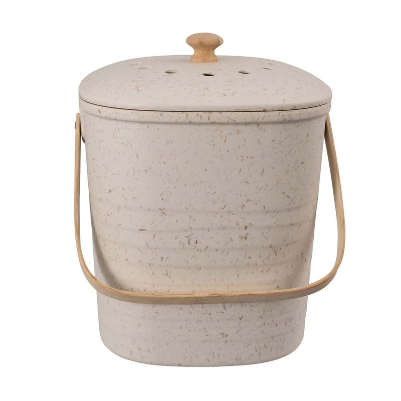 Avanti Bamboo Square Compost Bin White 9L
