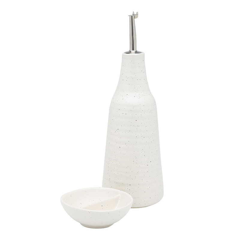 Ecology Ottawa Calico Oil Bottle and Salt Dish