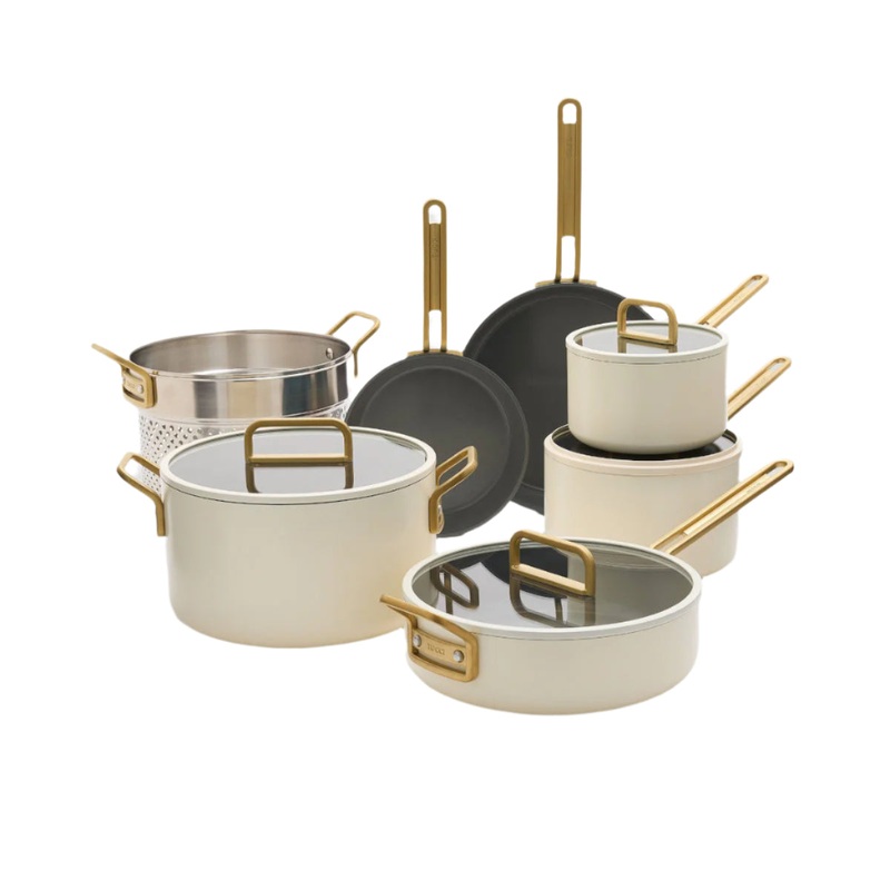 GreenPan Stanley Tucci Ceramic Nonstick Cookware Set White 7 Piece